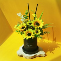 센터피스 디퓨저 개업 승진 축하 선물 돈들어오는 화분 해바라기 블루 장미 실내 방향제, 블루장미, 300ml, 아카시아