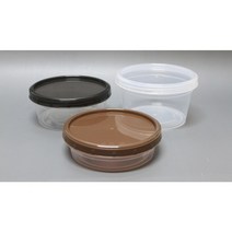 원형용기 반찬용기 TY-스크루 115파이(대)-360개(SET)검정 투명 갈색