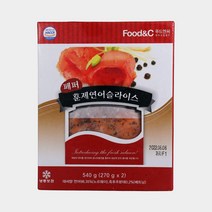 푸드엔씨 냉동 훈제연어 슬라이스 540g, 1