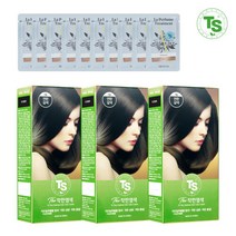 티에스 [티에스] TS 더착한염색 120gx3(튜브타입)+사은품증정(라퍼퓸트리트먼트6gx10), 3개, 5호 자연흑갈색