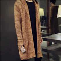 남성 아우터 루즈핏 롱 니트 후드 가디건