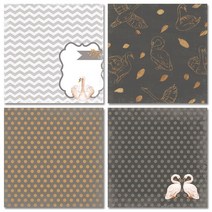 플라스틱 골판지 박스 양면 KLJUYP-황금 백조 스크랩북 종이 접기 아트 배경 카드 만들기 DIY 공예 12 장