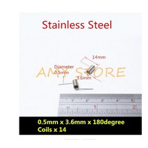 10Pcs 0.3 0.4 0.5 0.6 0.7 0.8mm 스프링 스틸 또는 304 스테인레스 소형 V 형 코일 비틀림 90 135 175 180 degree, 04 0.5x3.6x180degree