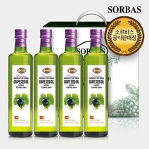 소르바스 포도씨유 500ml x 4병 오일 선물세트, 없음