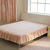 류금숙 여자의 침실 광목워싱 레이스 항균 숏프릴 매트커버 단품 (SS/Q/K/SK)