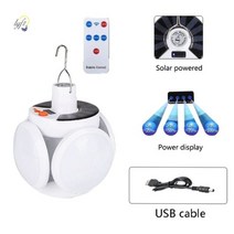 태양 전구 야외 방수 후크 램프 정원 마당 비상 에너지 절약, style 2 with remote_1pcs lamp