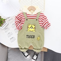 소년 봄 만화 귀여운 베이비 멜빵 바지 투피스 양복 서양식 소녀 옷 1 4 세 아동복 빠른배송