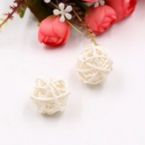 라탄소품 라탄등 라탄스툴 10PCS 인공 밀 짚 공 등나무 생일 파티 웨딩 공예 크리스마스 장식 DIY 홈 용품, 09 ball-white_01 10pcs