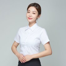 스무날 기본카라반팔셔츠 정장 면접 블라우스
