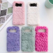 사은품/갤럭시 Z플립4 Z플립3 단색 무지 심플 디자인 따뜻한 털 페이크 퍼 겨울 전용 하드 범퍼 핸드폰 케이스