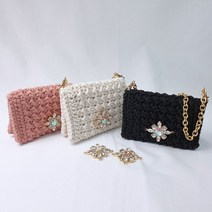 DIY 코바늘 팬던트 블링 카드지갑 패키지 뜨개가방만들기 뜨개질, 22.터키블루