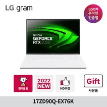 LG전자 그램 17ZD90Q-EX76K 2022년형, 프리도스, 화이트, 1280GB, i7, 16GB