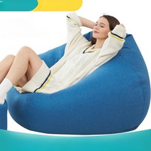 거실 대형 1인용 어린이 빈백 침대형쇼파 쿠션의자 세탁 커버분리 가능 빈백, 대형( 100x120cm)185 cm 이하, 로얄 블루