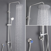 스테인리스 분리형 해바라기 샤워기 스테인레스 해바라기 수전 RS01, 실버, 1개