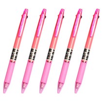 팬시토피아 3색볼펜, 5개입, 핑크