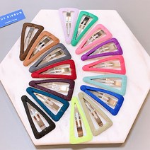 고정잘되는 컬러 세모 초등학생 머리핀 짱짱한 똑딱핀 앞머리핀 똑딱이핀 포인트핀