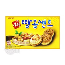크라운 국희 땅콩 샌드 과자 372g 개별포장간식 건설현장 수험생 간식