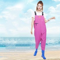 ANYOU 여자 갯벌 낚시 일체형 가슴장화 M223, 250, 핑크