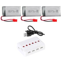 SYMA X14W 드론배터리 드론부품 모터모음, 09. (X14W) 500mah3개+6in1충전
