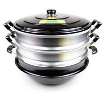 킹스타 3단 다기능 찜 가마솥 찜솥 국솥 (28 30 33cm), 33cm