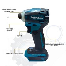 스 크 루 드라이버 훈련 Makita DTD172 브러시리스 스크루 18V 임팩트 다기능 드릴 180Nm 충전식 전기 렌치 전동 공구 스크루드라이버 무선, [01] DTD172, 1개