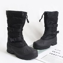 슈가범벅 남성용 바이크부츠 탈부착 기모안감 방한 방수 멋스러운 라이더부츠 투버클 방한부츠