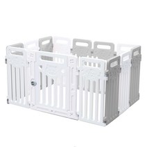 펫홈 높은 울타리 강아지 고양이 반려동물 펜스 73cm 12+1 그레이&화이트, 73cm 12+1 (그레이&화이트)