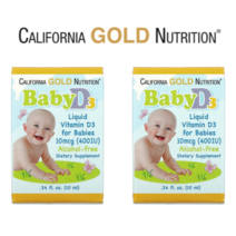 캘리포니아골드 아기비타민D 3 액상 10ml 2팩 어린이비타민D 유아비타민D 비타민D드롭 비타민D권장량, 1개, 기본