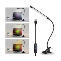 브로키미스 USB LED 데스크 램프 클램프 포함 8-12W 조절 가능한 밝기 아이케어 구스넥 360° 회전 네일 데스크 라이트와 매니큐어 읽기 눈썹 다듬기 사무실 타투 실버, Small