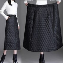 6776 앞지퍼 패딩 스커트 블랙한색상