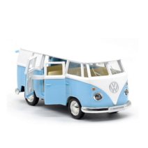 폭스바겐 버스 1:36 자동차 다이캐스트 모형 피규어, White Blue