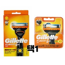 남성 바디 수염 면도기 교체용 리필 면도 5중날 클래식면도기 면도날, 질레트퓨전 파워미세진동 면도날4개입