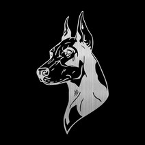 도베르만 사이드 테이블 침대 협탁 모듈 이동식 트레이 창가 21.812.7cm 자동차 바디 범퍼 스티커 비닐 핀셔 개 자동차 창 스티커 및 데칼 자동차 스타일링 외부 액세서리, 브러시 은색, 1개