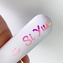 이니셜 스티커 노트북 핸드폰 주문제작 네임스티커, 폰트 04, 컷팅네임 레인보우홀로 2.5cm