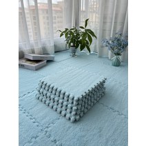 층간소음 방지 침실 거실 바닥 뽀글이 매트 쿠션 놀이 10매, 19 민트