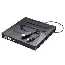 GHSHOP 드라이브 DVD Rw 작가 5 in 1 플러그 앤 플레이 CD 드라이브 USB 3.0 가정용 외장형 CD DVD 드라이브, 14.3cmx15.5cmx2.3cm, 검은색, 플라스틱