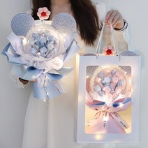 꽃다발 졸업식 특별한 생일 기념일 부케 캐릭터 무드등 특별한 선물 연주회, A