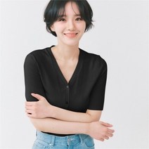 폴햄 NC02 여성립 브이넥 버튼반팔 가디건 PHB2TC2310