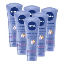 니베아 스무스 핸드 크림 앤 네일 케어 100ml Nivea Smooth Hand Cream Nail Care, 6개
