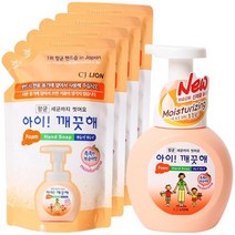 아이깨끗해 유아 손 세정제 복숭아향 본품 250ml 1개+ 리필 200ml x4 세트, 3세트