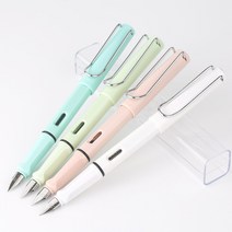 버터필감 마카롱 만년필 저가 입문 선물, 투명 하드 케이스, 블루, F