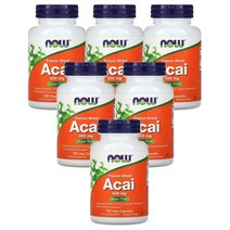 NOW 나우 Freeze-Dried Acai 500 mg 100 Veg Capsules 드라이 아사이 500 mg 100 베지캡슐 Freeze-Dried Acai 500 mg, 6개