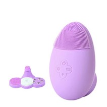 진동클렌저 세안모공브러쉬 실리콘 미세먼지 피지 각질제거 방수 휴대용, 자주색, 4 in 1