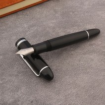 문맨만년필 입문 가성비 수제 나무 예쁜 J 아크릴 만년필 블랙 스핀 펜촉 잉크 펜 비즈니스 사무용품 펜, 검은색