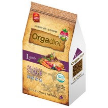 오가다이어트(Orgadiet) 유기농 오가닉 가수분해 애견사료 양고기현미, 2kg, 1개, 양
