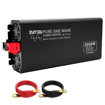 DATOUBOSS 순정현파 인버터 카 인버터 2000W 12V(직류)를 100V110V(교류)로 변환 순간 최대 4000W 50Hz60Hz LCD 액정 디스플레이 태양광 발전 방재 용품 (2000W)