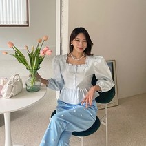 빈스홀릭 여성용 스프라이트 밑단 프릴 블라우스