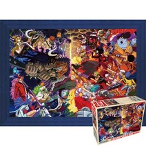 퍼즐피플 원피스 사황카이도 vs 오황루피 1000피스 직소퍼즐, 사황카이도 vs 오황루피 1000P 액자포함(우드블루), 1000p, 퍼즐유액 포함