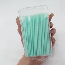 다기능 나노 면봉 네일샵 미용실 섬세작업도구 편리함 립 눈썹, 라이트 그린 50 스틱 박스