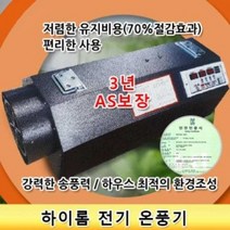 하이롬 전기 온풍기 12kw 3상 비닐하우스 난방 농장용 건식 온풍기